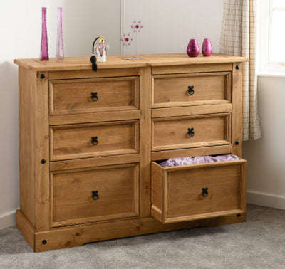 Corona 6 Drawer Chest
Distressed Waxed Pine