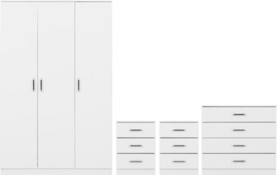 Dakota 3 Door Wardrobe Bedroom Set
White