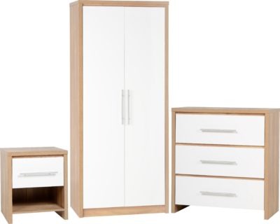 Seville Bedroom Set
White High Gloss/Light Oak Effect Veneer
