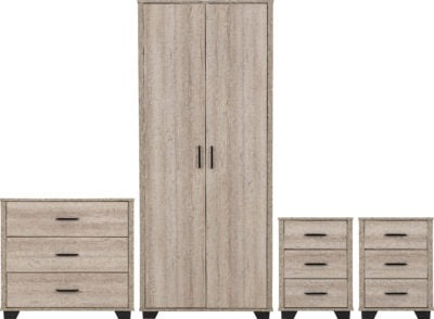 Oliver 2 Door Wardrobe Bedroom Set
Light Oak Effect