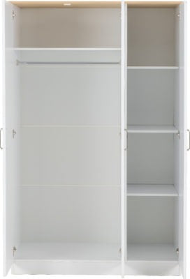 Portland 3 Door Wardrobe
White/Oak Effect