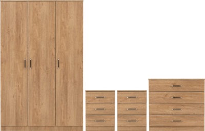 Dakota 3 Door Wardrobe Bedroom Set
Oak Effect