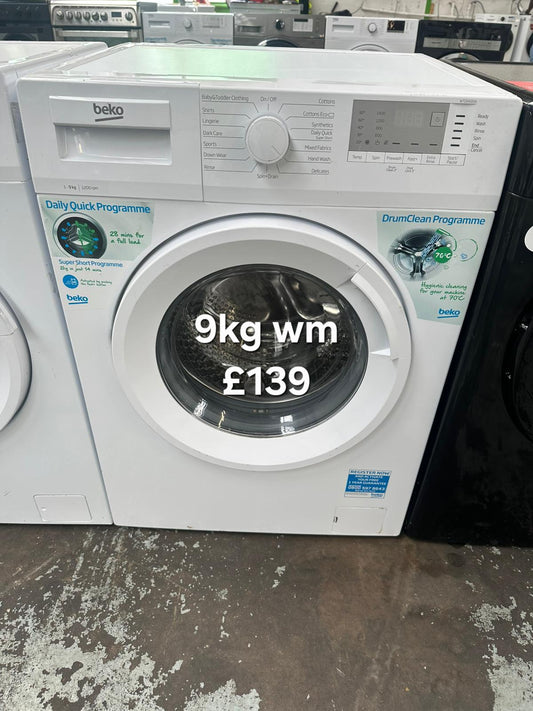 Beko 9kg washing machine 🌟 Free Delivery 🌟 120 Days Warranty 🌟