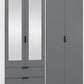 Madrid 4 Door 2 Drawer Mirrored Wardrobe
Grey/White Gloss