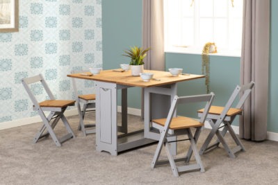 Santos Butterfly Dining Set
Grey Slate/Distressed Waxed Pine