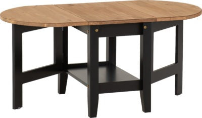 Santos Drop Leaf Coffee Table
Black/Distressed Waxed Pine