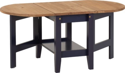 Santos Drop Leaf Coffee Table
Navy Blue/Distressed Waxed Pine