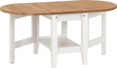 Santos Drop Leaf Coffee Table
White/Distressed Waxed Pine