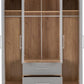Seville 4 Door 2 Drawer Wardrobe
Grey High Gloss/Light Oak Effect Veneer