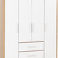 Seville 4 Door 2 Drawer Wardrobe
White High Gloss/Light Oak Effect Veneer