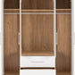 Seville 4 Door 2 Drawer Wardrobe
White High Gloss/Light Oak Effect Veneer