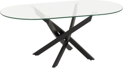 Sheldon Oval Coffee Table
Clear Glass/Black