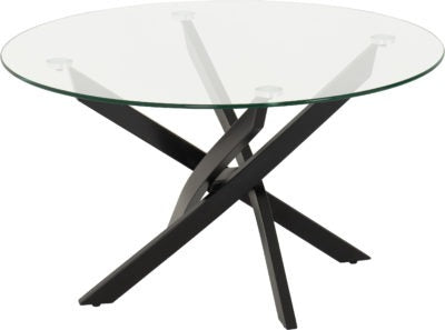 Sheldon Round Coffee Table
Clear Glass/Black