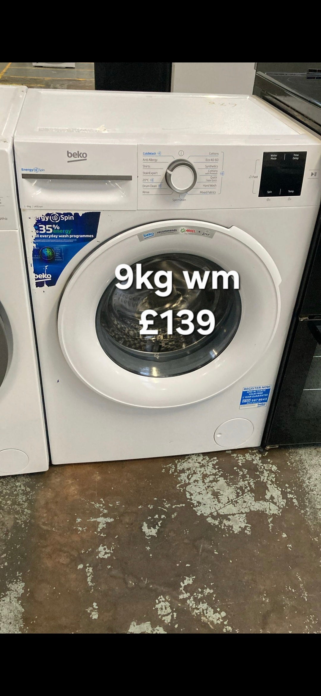 Beko 9kg washing machine 🌟 Free Delivery 🌟 120 Days Warranty 🌟