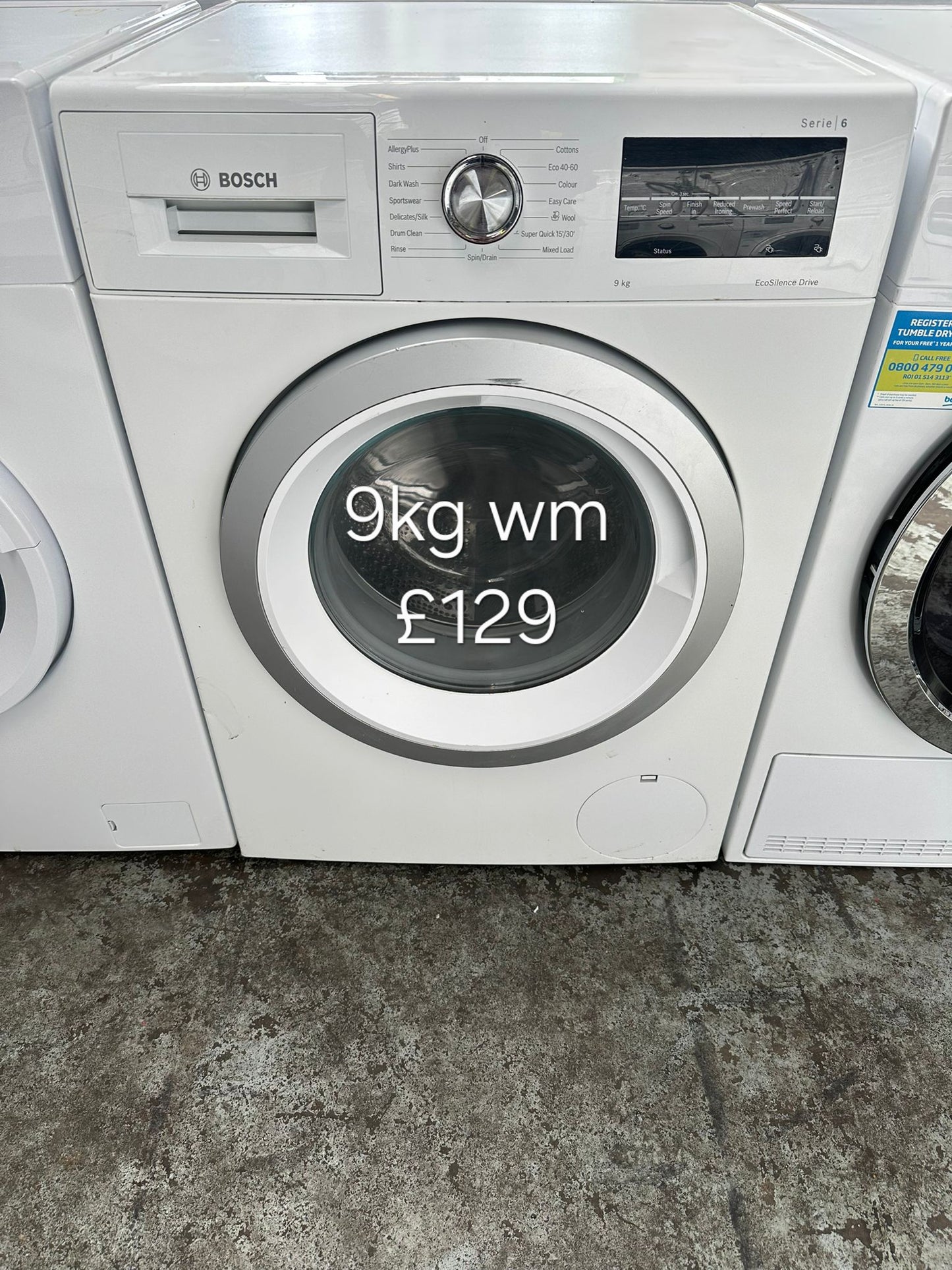 bosch 9kg washing machine 🌟 Free Delivery 🌟 120 Days Warranty 🌟