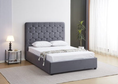 Madison Ottoman 5' Bed
Grey Velvet Fabric