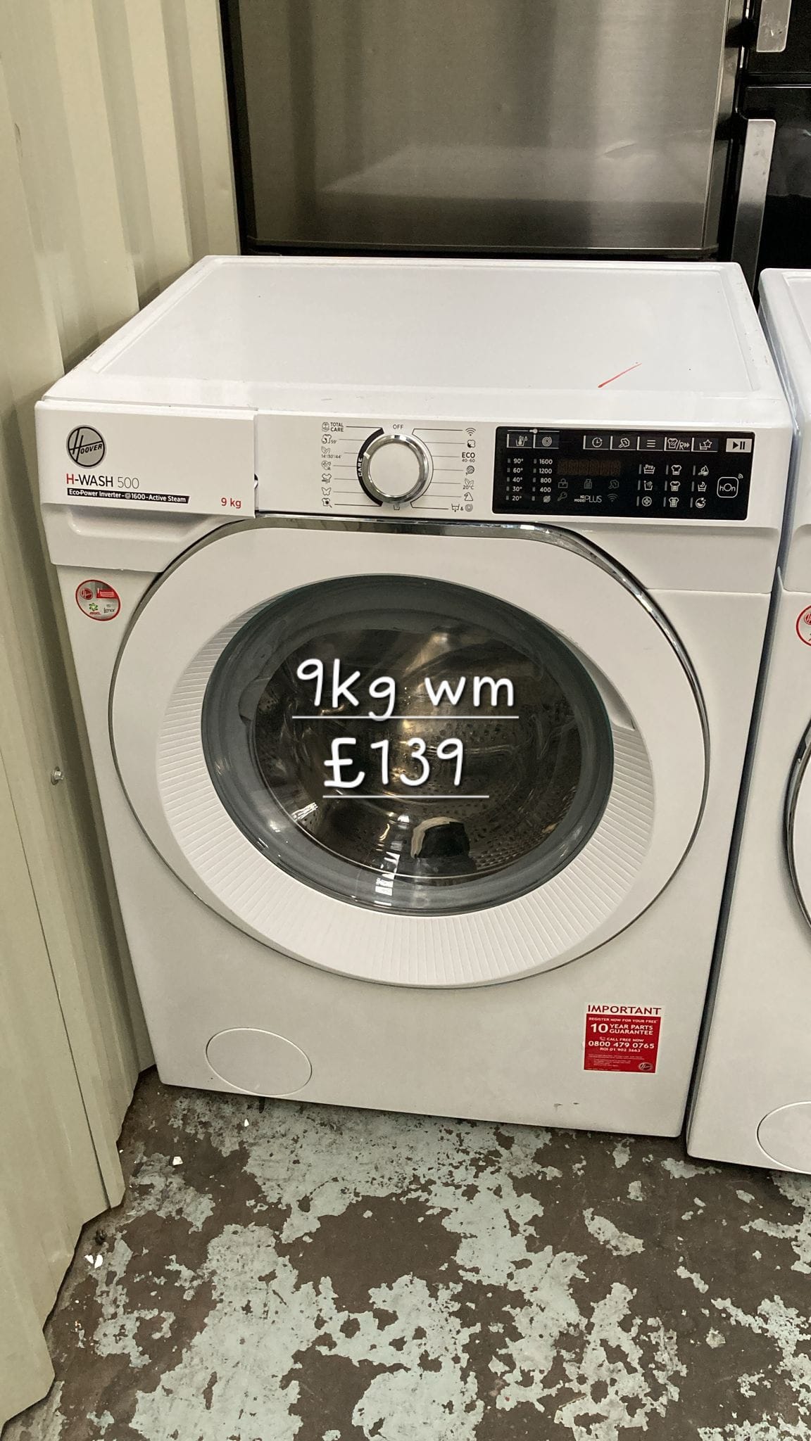 Hoover 9kg washing machine 🌟 Free Delivery 🌟 120 Days Warranty 🌟